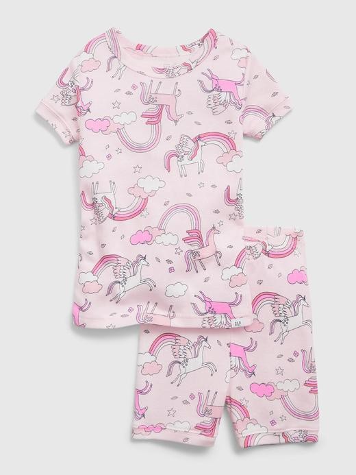 Image for babyGap 100% Organic Cotton Unicorn Print PJ Shorts Set from Gap