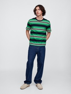 GAP Original T-Shirt Green Stripe 2