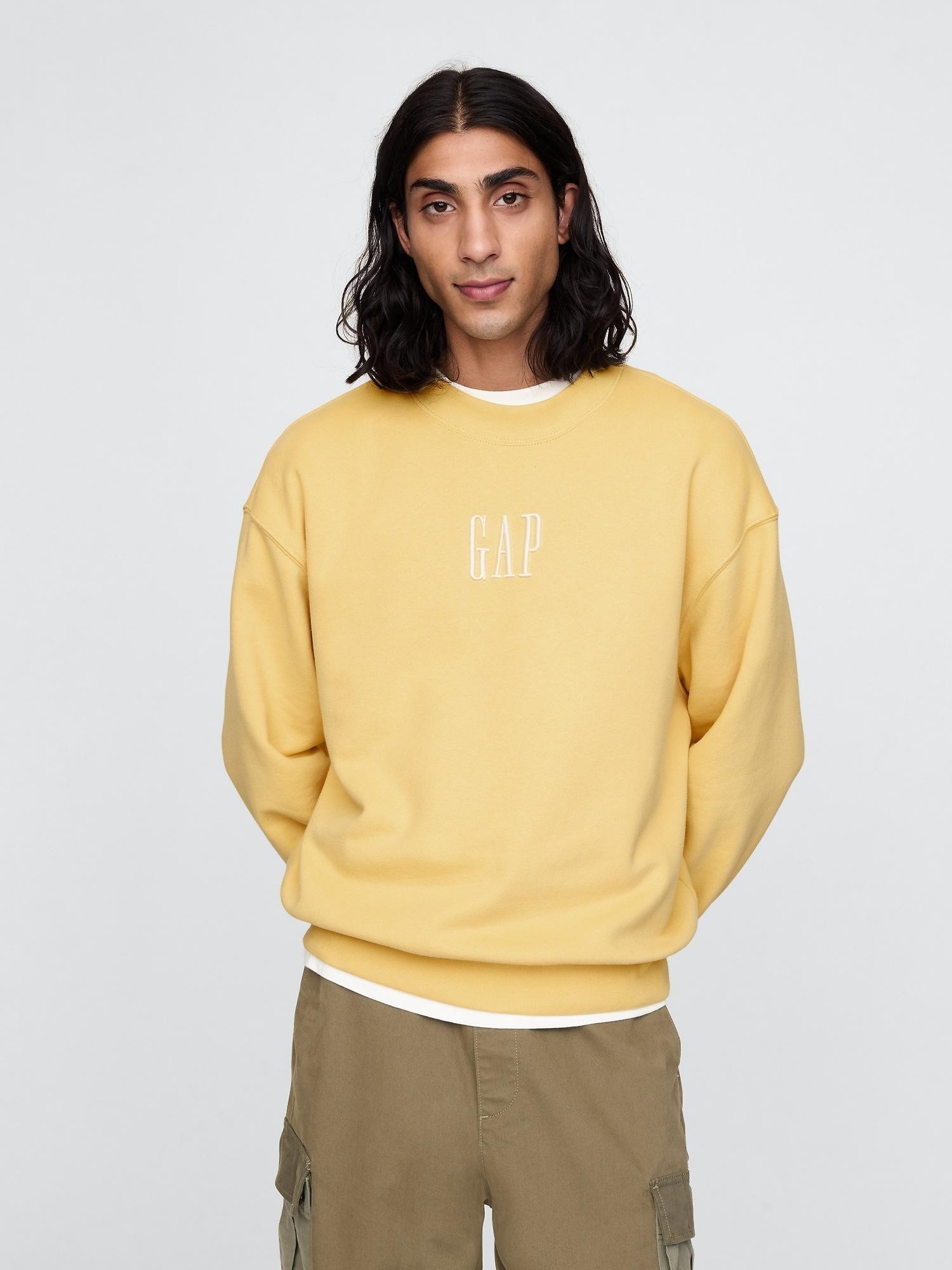 GAP Gap logo moški pulover Rumena - French Almond 