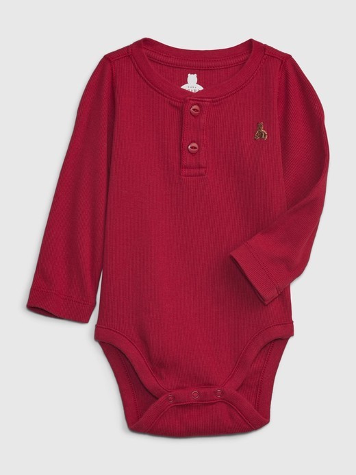 Image for Baby 100% Organic Cotton Mix and Match Henley Bodysuit from Gap