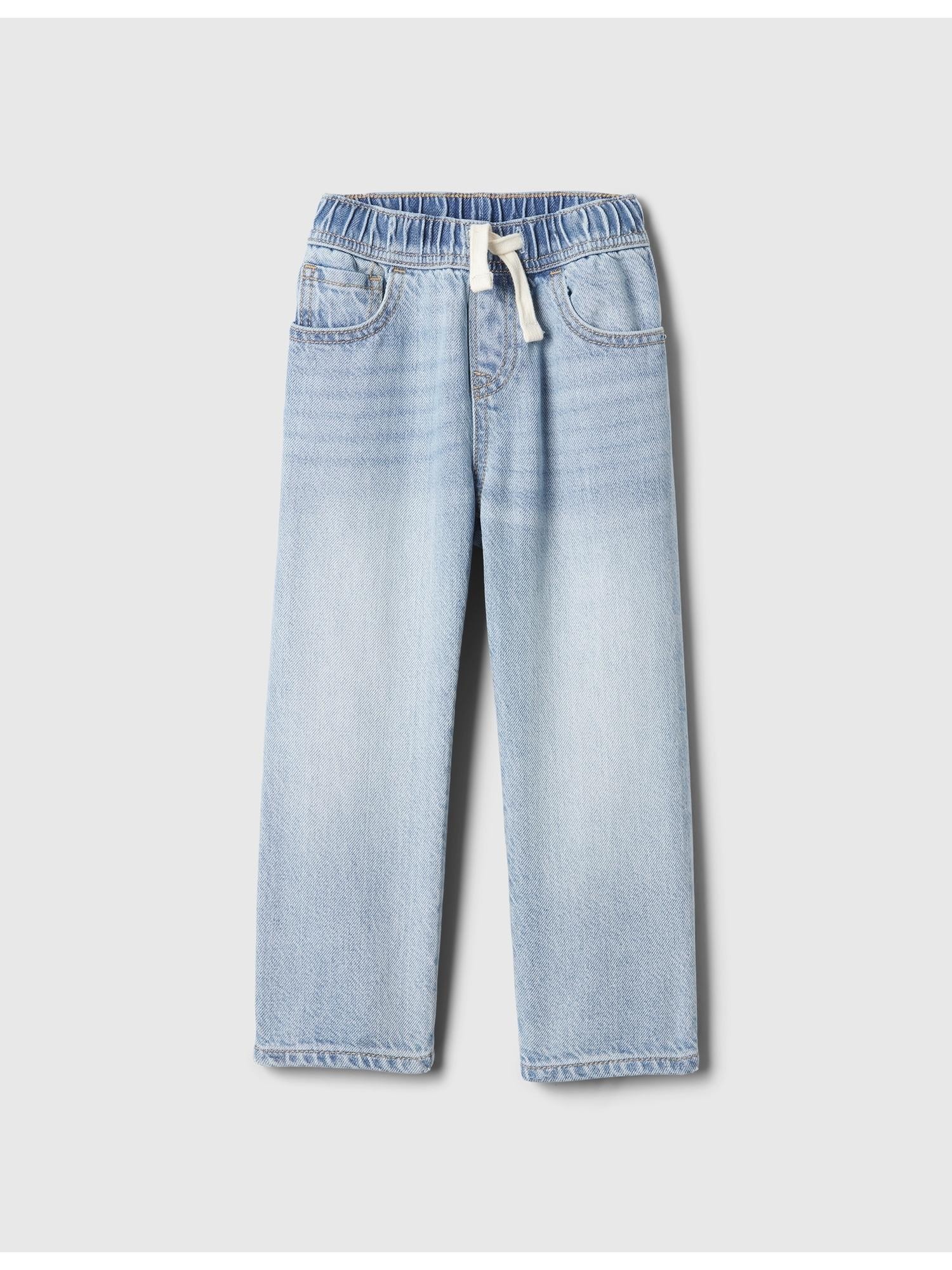 GAP UltraSoft široke jeans hlače za malčke Modra - Light Indigo 