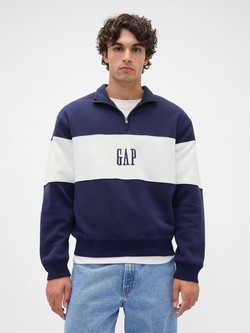 VintageSoft Colorblock Logo Half-Zip Pullover