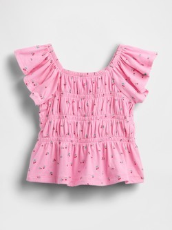 Baby & Toddler Smocked Flutter-Sleeve Top