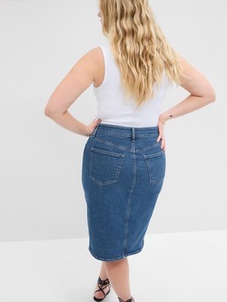 GAP Žensko denim midi krilo Modra - Medium Indigo 4