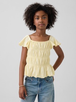 Prešita majica z nabranimi rokavi za malčice