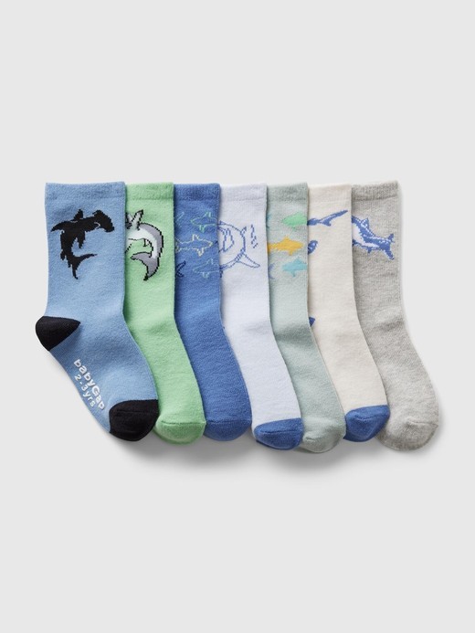 Image for Toddler Shark Crew Socks (7-Pack) from Gap