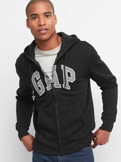 GAP Fleece Logo Zip Hoodie LIGHT HEATHER GREY 4