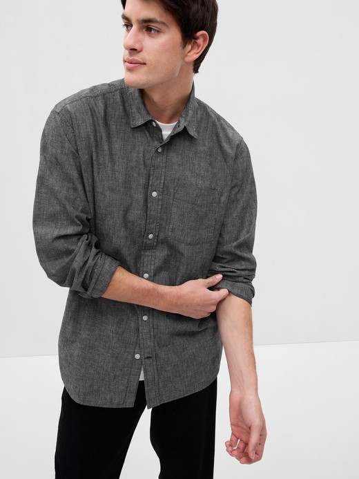 Image for Chambray Shirt in Untucked Fit from Gap
