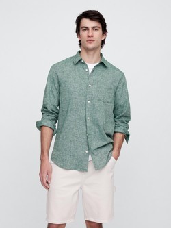 Linen-Blend Shirt in Standard Fit