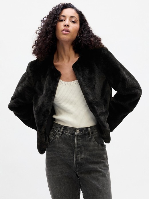 Image for Relaxed Faux-Fur Jacket from Gap