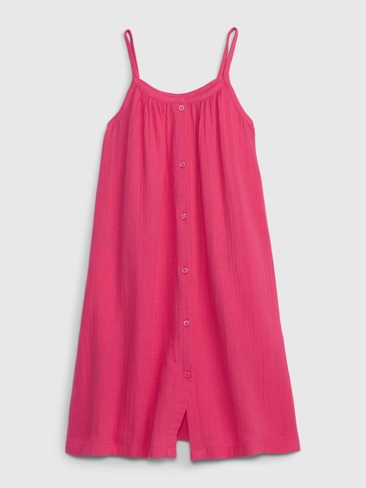 Image for Kids Crinkle Gauze Button-Front Dress from Gap