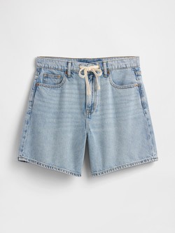 GAP Ženske denim kratke hlače z zatezno vrvico Modra - Light Wash 5