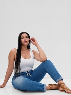 GAP Mid Rise Easy Pull-On Jeans Medium Indigo 4