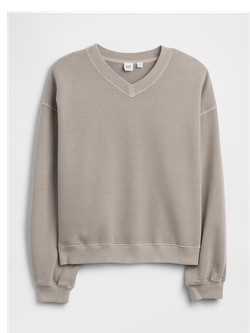 Oversized Wedge V-Neck Sweatshirt