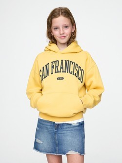 GAP Unisex pulover s kapuco za otroke Rumena - French Almond 2