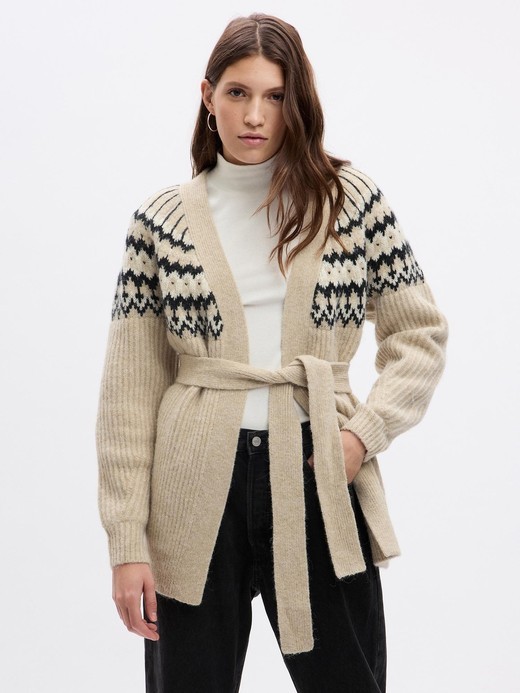 Image for Fair Isle Wrap Sweater Cardigan from Gap