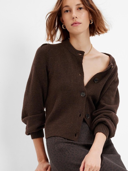 Image for Supersoft Puff Sleeve Sweater Cardigan from Gap