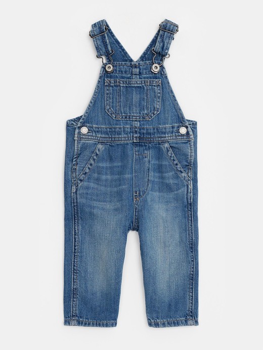 Image for Baby 100% Organic Cotton Denim Overalls from Gap