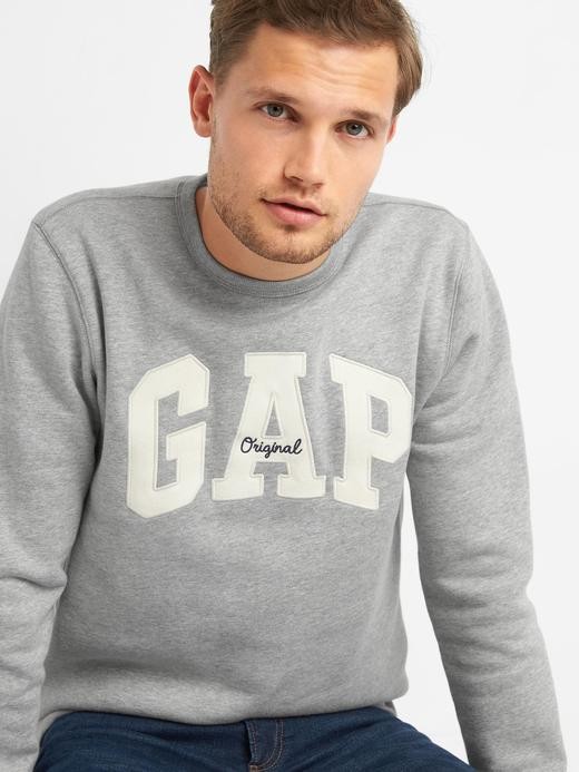 Gap logo fleece crewneck clearance sweatshirt