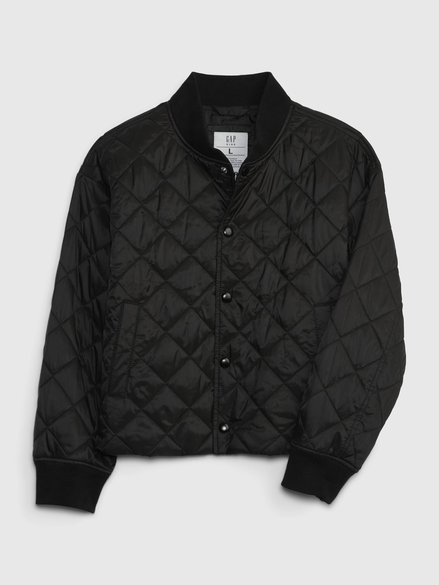 GAP Kids 100% Recycled Lightweight Quilted Puffer Jacket Black 