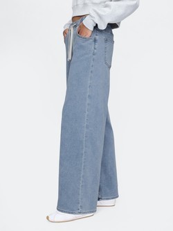 GAP Ženske baggy jeans hlače Modra - Light Indigo 3