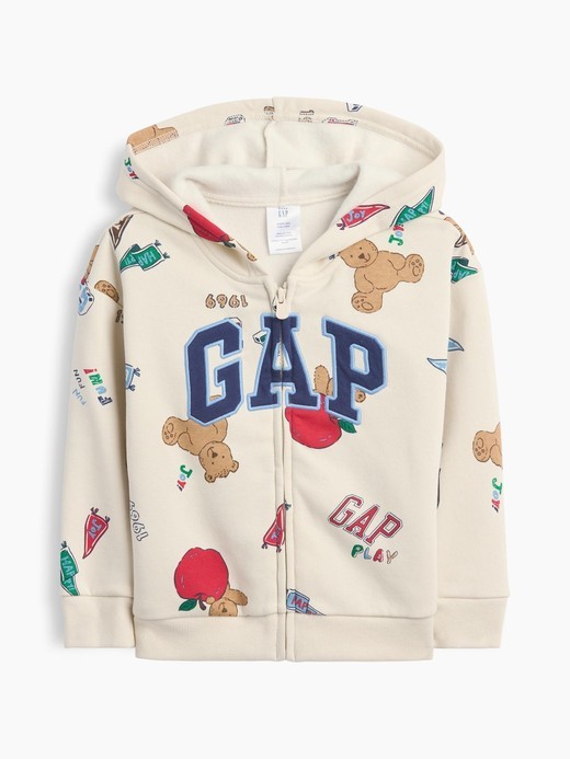 Image for babyGap Relaxed Print Logo Zip Hoodie from Gap