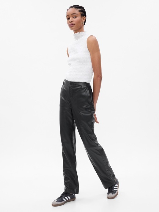 Image for Mid Rise Faux-Leather Loose Pants from Gap