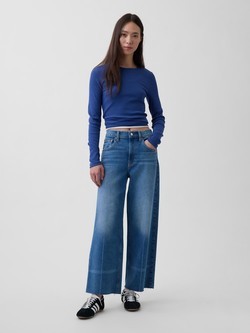Ženske Wide Leg jeans hlače z visokim pasom