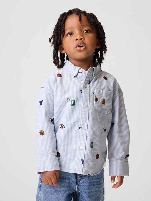 Image for Baby & Toddler Print Oxford Big Shirt from Gap