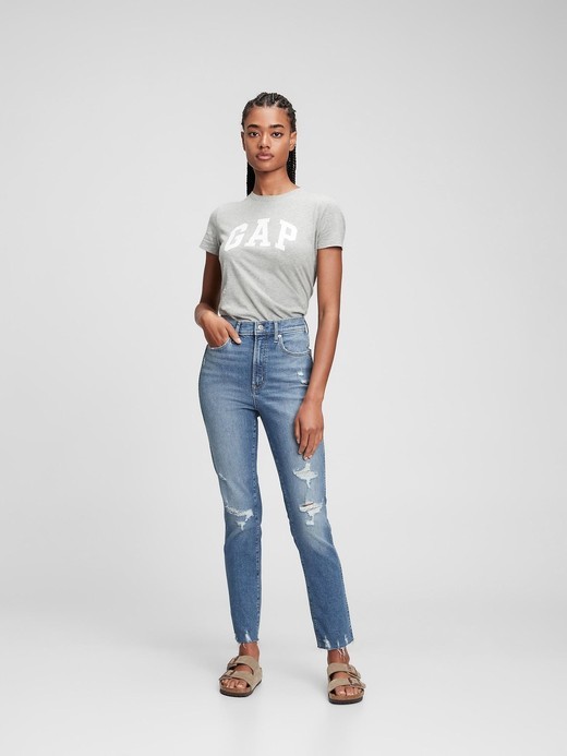 Image for High Rise Destructed Vintage Slim Jeans with Washwell from Gap