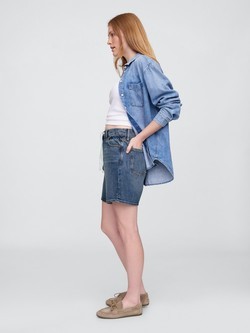 GAP Ženske denim kratke hlače z zatezno vrvico Modra - Dark Wash 3