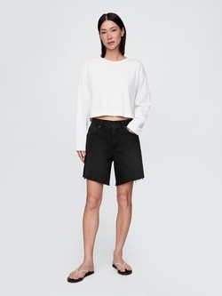 Ženske '90s loose fit denim bermuda hlače