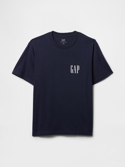 GAP Heavyweight Logo T-Shirt Navy Uniform 5