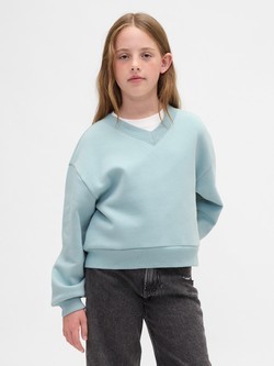 Relaxed pulover z V-izrezom za deklice