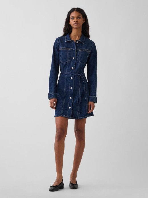 Image for Denim Belted Mini Dress from Gap