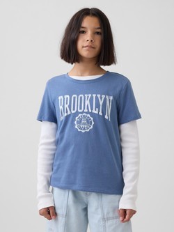 Majica s kratkimi rokavi in potiskom za deklice