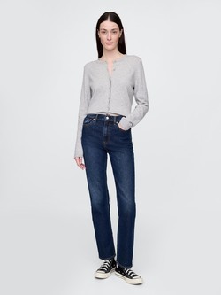 Ženske 90s slim jeans hlače z visokim pasom in ravnimi hlačnicami