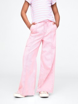 GAP UltraSoft baggy jeans hlače za deklice Roza - Parisian Pink 3