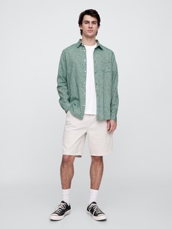 GAP Moška srajca iz lanene mešanice Bela - New Off White 4