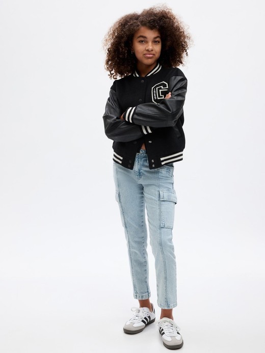 Image for Kids High Rise Girlfriend Cargo Jeans with Washwell from Gap