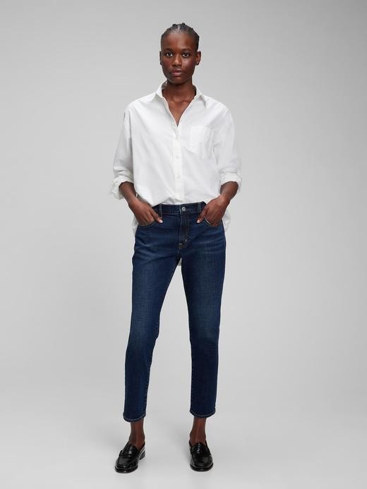 Slika za Ženske girlfriend jeans hlače s srednje visokim pasom od Gap