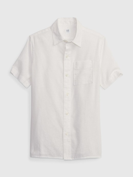 Image for Kids Linen-Cotton Oxford Shirt from Gap