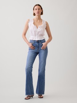 Ženske 90s flared jeans hlače z visokim pasom