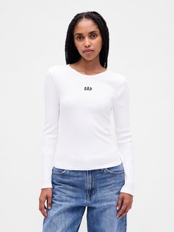 Modern Rib Logo Crop T-Shirt