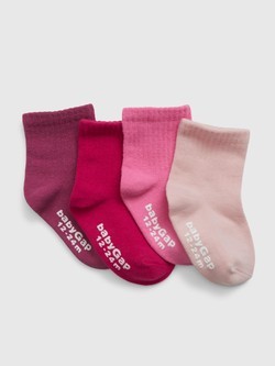 Toddler 100% Organic Cotton Crew Socks (4-Pack)