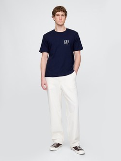 GAP Heavyweight Logo T-Shirt Navy Uniform 3