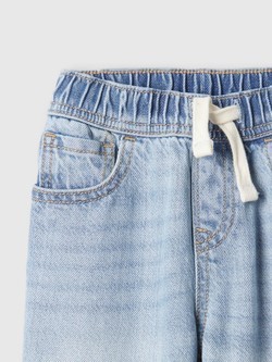 GAP UltraSoft široke jeans hlače za malčke Modra - Light Indigo 3