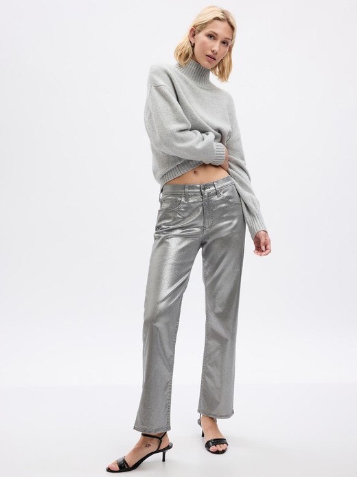 Image for Mid Rise Metallic 90's s Loose Jeans with Washwell from Gap