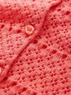 GAP Girls Pointelle Cardigan Fresh Coral 5