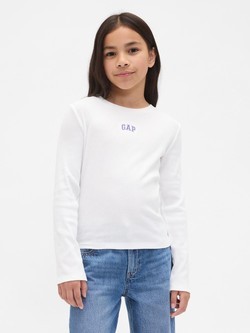 Gap logo rebrasta majica z dolgimi rokavi za deklice